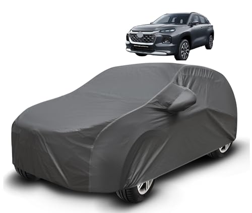 Image of Auto Hub Waterproof Car Cover Compatible with Maruti Grand Vitara with Mirror Pockets, Soft Cotton Lining, Grand Vitara Car Cover Waterproof, Grey