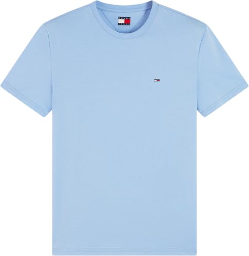 Tommy Jeans Herren-T-Shirt, kurzärmelig, Rundhalsausschnitt, Blau (Westside Blue Htr), L – Ansicht 5