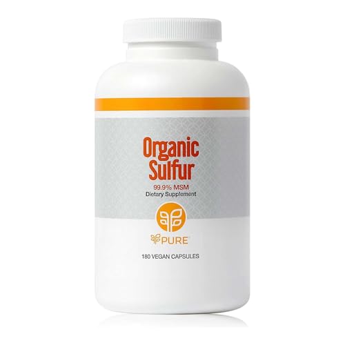Pure Organic Sulfur MSM 180 Capsules | Joint Health Hair Skin & Nails