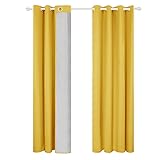 cortinas amarillas dormitorio Dos paneles por cada paquete. No se puede lavar a máquina.
