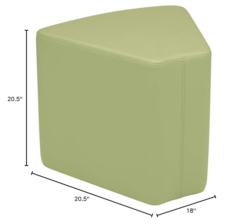 Image of Sprogs 18 inch H Structured Wedge Stool -Flexible Modular Collaborative Soft Seating for Office, Home, Lounge and School Classrooms with Durable Frame -Fern Green