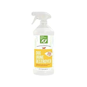 Only Natural Pet Enzyme Powered Stain & Odor Eliminator – Professional Pet Urine Pee Cleaner Deodorizer for Dogs – Hardwood Floors Carpets Upholstery – Eucalyptus & Rosemary Scent – 32Floz