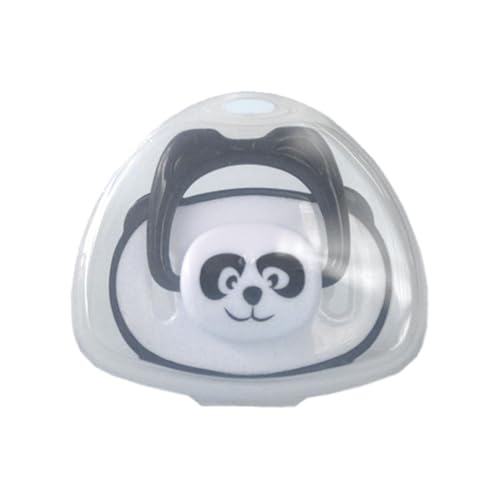 Chupete estampado de cabeza redonda estilo panda | Chupete de silicona con funda de soporte para oficina, viajes, viajes, exteriores, camping