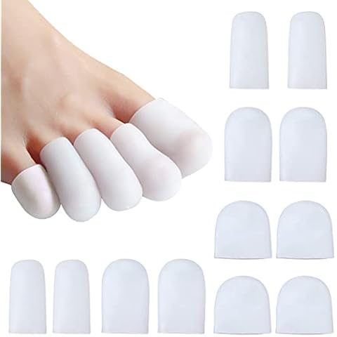 YiThao 12 Pieces Gel Toe Caps, 3 Sizes Toe Protectors, Sleeve Bunion Pad Cushion Big Toe Guards Silicone Toe Cover Protect Toe from Rubbing, Ingrown Toenails, Corns, Blisters and Painful Toe Problems Cover