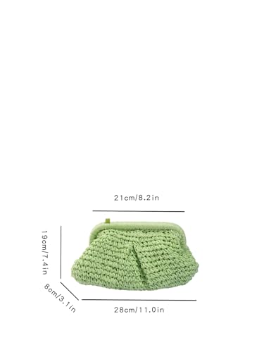 Image of Afashor Straw Clutch Purse for Women Summer Beach Woven Evening Bag Dumpling Casual Shoulder Handbag