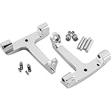 Biker's Choice Passenger Floorboard T-Brackets (Chrome) Compatible with 06-14 Harley FLHX2