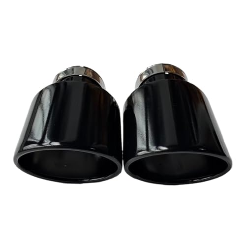 Embout d'échappement ovale en inox noir résistant à la chaleur pour voiture modifiée