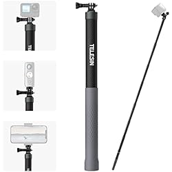 Palo Selfie Insta360 3M TELESIN Palillo selfie de fibra de carbono largo 3m/9.8FT para GoPro Hero Max 11 10 9 8 series Insta360 X3, ONE X2, ONE R, ONE X DJI Action 3 Cámara invisible selfie stick extensión poste Rod monopod
