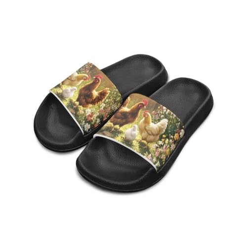Image of Boy & Girls Slide Sandals Kids Shower Shoes Non Slip Summer Slippers Beach Sandals