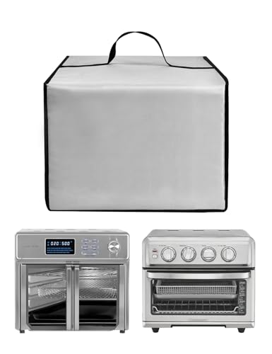 Heat-Resistant Nylon Cover Waterproof Dust Cover Case for Cuisinart Air Fryer TOA-70/for Kalorik MAXX Digital Air Fryer Oven 26 Quart Convection Toaster Oven,Silver