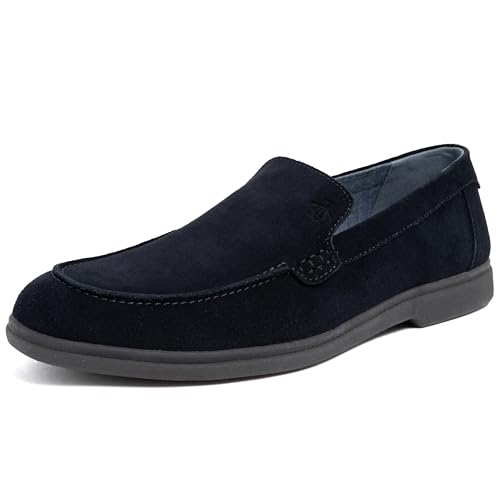 Original Penguin Mocassins masculinos sem cadarço de camurça genuĂna para dirigir, mocassim com bico mocassim casual, Azul marino, 42