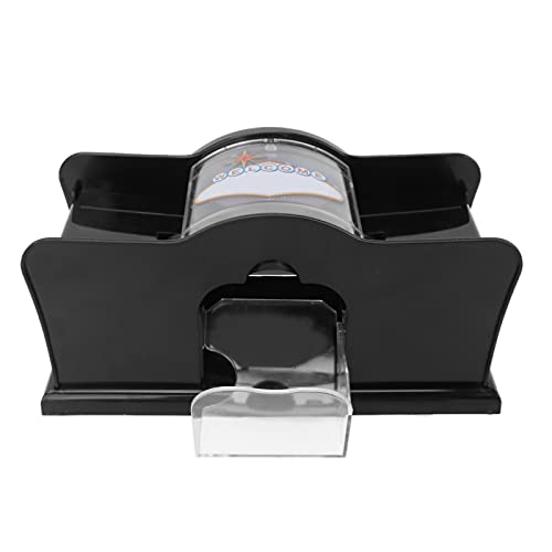 Agatige Manual Card Shuffler, 1?2 Deck Poker Card Shuffler Manual with Hand Crank, Poker Playing Card Casino Card Manual Shuffler Tool for UNO, Poker Games(Black)