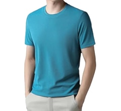 Men's Waffle Short Sleeve Round Neck T-Shirt - Summer Casual