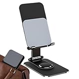 Supporto per telefono da ufficio per scrivania, girevole a 360 gradi, in lega di alluminio, con cuscinetto antiscivolo, supporto per dispositivi elettronici, forniture da tavolo per casa, auto, viaggi immagine
