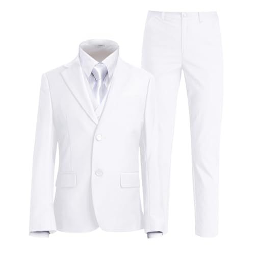 Boy Suit for Toddler Boys Wedding Tuxedo Suits Set Kids Boy White Communion Suit Formal Dresswear Size 14