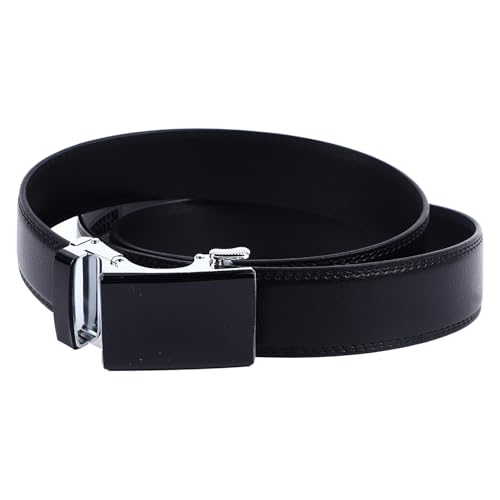 Cow Leather Belt Black Automatic Buckle Adjustable Handmade Mens Belts for Work Business Cowhide Leather Dress Belt 110 130CM4
