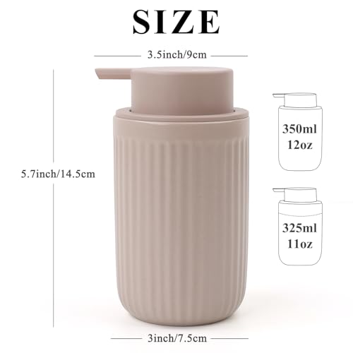 Image of BosilunLife Foam Hand Soap Dispenser - Ceramic Foaming Soap Dispenser for Bathroom 12oz Refillable Liquid Lotion Soap Dispenser with Rust-Proof Foaming Pump for Countertop