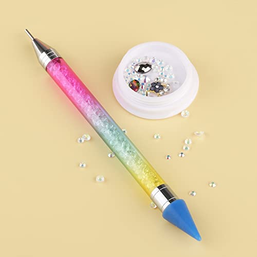 NMKL38 Caneta pontilhada com ponta dupla, cera, strass, lápis, design de arte de unhas, cristal, dia