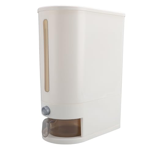 Masyrt Rice Dispenser with Cup 10KG PP Sealed Dry Food Storage Grain Container Bin for Pantry Kitchen Organization (Type 1)