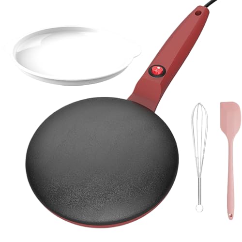 Crepera Eléctrica – Panquequera Manual 7.8 Pulgadas, Control Temperatura Automático | Máquina Antiadherente Instantánea Para Cocina Hogar Desayunos Dulces Salados Fácil Preparación
