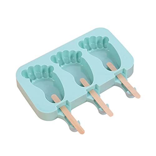 Molde para helado con forma de pie Molde para helado de silicona de dibujos animados lindo Molde para paletas de hielo reutilizable para paletas con tapas y palos Cover