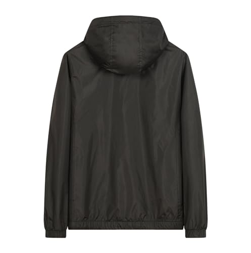 Image of MADHERO Mens Windbreaker Jacket Lightweight 90s Retro Wind Breakers Black Size S