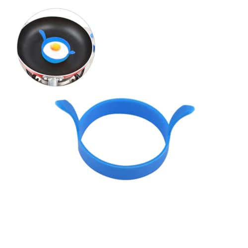 DECOMELODY シリコン製耐熱目玉焼きリング 簡単調理 両耳付きノンスティック卵型モールド 朝食パンケーキ用キッチンツール