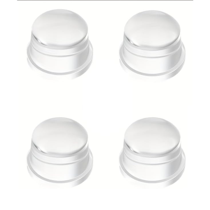 4 Pack Self Adhesive Door Stopper Pads, Transparent Silicone Door Bumpers, No Drill Peel and Stick Wall Protectors for Quiet Anti Collision Use on Doors, Walls and Furniture