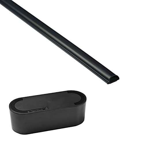 Caja y canalización para cables D-Line (pequeña): 39" de largo x 0.78" de ancho x 0.39" de alto - Negro miniatura 1