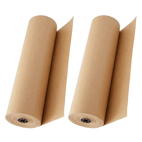 Papier kraft d'emballage POPETPOP 2 rouleaux brun pour artisanat et décoration de cadeaux