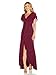 Adrianna Papell Women's Chiffon and Crepe Cascade Mermaid Gown, Bright Burgundy, 8
