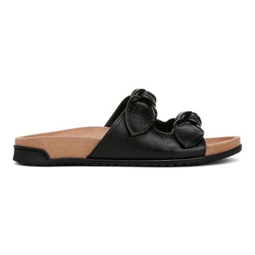 Image of Vionic Elara Women's Orthotic Comfort Slide Sandals Black - 7 Narrow