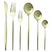 Zestaw sztućców 36 szt. Matowy zestaw sztućców ze stali nierdzewnej zestaw obiadowy zielony złoty nóż widelec łyżka sztućce sztućce na przyjęcie domowe zestaw stołowy (kolor: srebrny) (szampański)