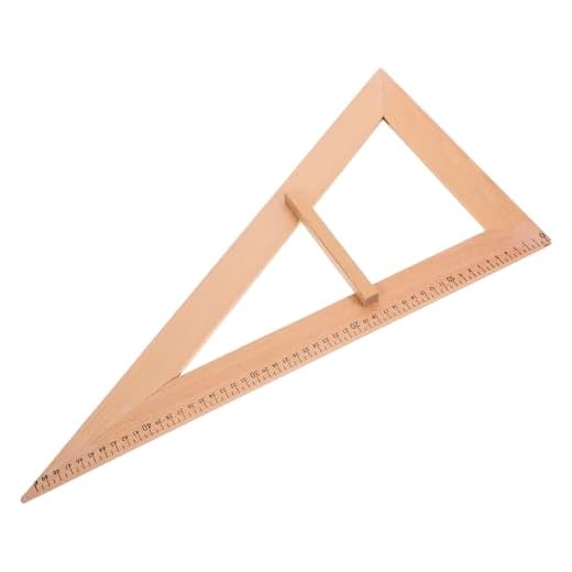 HOODANCOS Tablero Triangular De Madera - Herramienta Didáctica De Medición De Ángulos Para Clases De Geometría 52X29Cm Con Mango Práctico