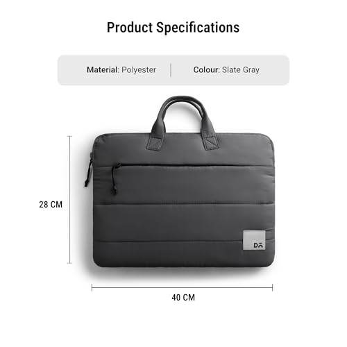 Image of DailyObjects Stria Pro Laptop Bag With Handle| Recycled Durable Polyester | Compatible with Laptop /MacBook Air /Pro Upto 15 Inch| Water Resistant|Padded Compartment with Zip Closure
