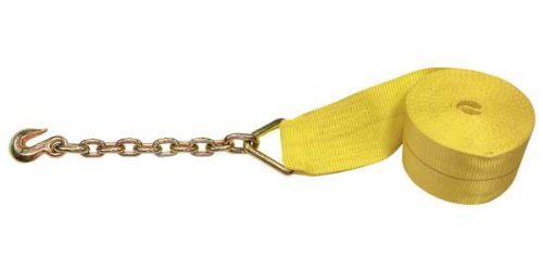 American Industrial / 4 X 30' Winch Strap W/Chain Extension / 5,400 Lbs. Load Capacity / 16,200 Break Strength