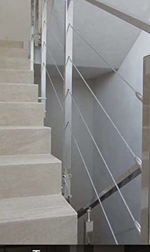 Barandilla de acero inoxidable con cables tensados (En horizontal, como para escaleras)
