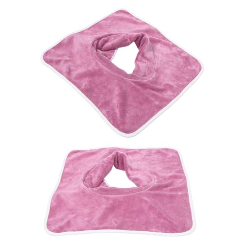 Uonlytech Lot de 2 Draps de Massage à Trous 35 Cm en Tissu Solide Violet pour Salon de Beauté et Spa, Housses Réutilisables Coussinet Facial Épaissi, Accessoires Professionnels pour Soins