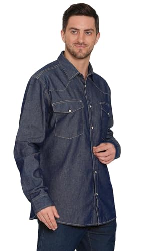 Amazon.com: Men's Front Snap Button Western Shirts in 100% Cotton