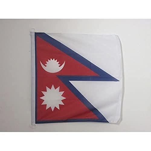 AZ FLAG, Nepal Flag, 2x3 Ft, For Outdoor, Nepalese Banner Knitted Polyester with Two Plastic Rings, Fade Resistant