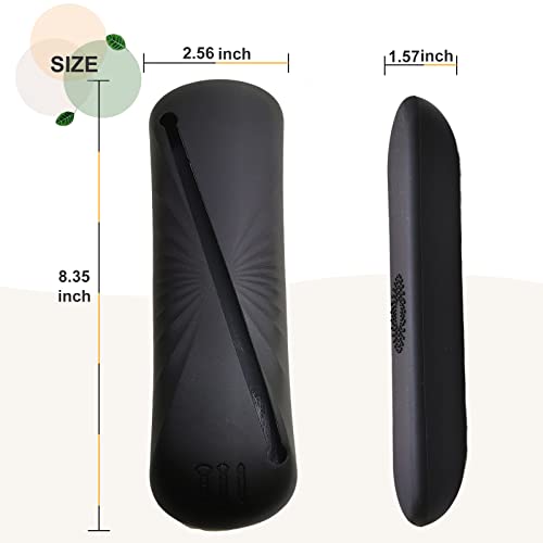 Hysotok Silicone Makeup Brush Holder, Travel Makeup Brush Holder, Soft And Portable Cosmetic Brush Organizer Case Bag, Trendy Makeup Tool Organizer For Travel, Daily, Gift (Black) #TOP4