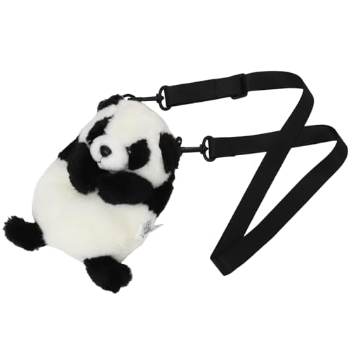 Sac panda en peluche doux avec bretelle ajustable pour fille