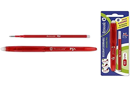 Boligrafos Borrable Bolígrafo Borrable Bismark Rojo con Capuchón y recambio