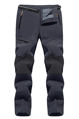 TACVASEN Men s Outdoor Pants Hiking Hunting Mountain Slim Fit Thick Pants, Dark Gray, 32