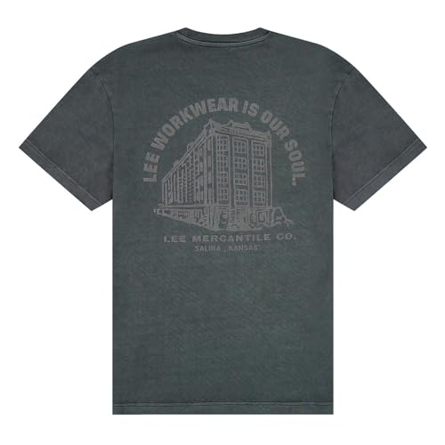 Lee Workwear Relaxed Graphic Tee Washed Black Size M - 4