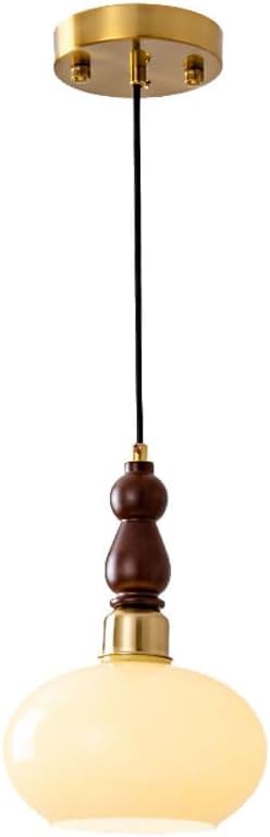 Suspension en verre beige E27 style rétro vintage pour îlot de cuisine et couloir