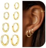 Silver Gold Hoop Earrings for Women Trendy Hypoallergenic Earrings Huggie Cartilage Hoop Earrings Piercing Jewelry for Women