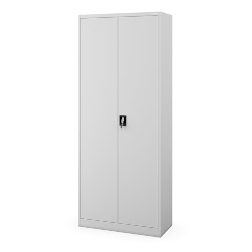 Jan Nowak Armoire métallique verrouillable Armoire de Bureau Haute Meuble métallique Rangement Documents et Outils 220 x 90 x 40 cm avec 5 étagères réglables