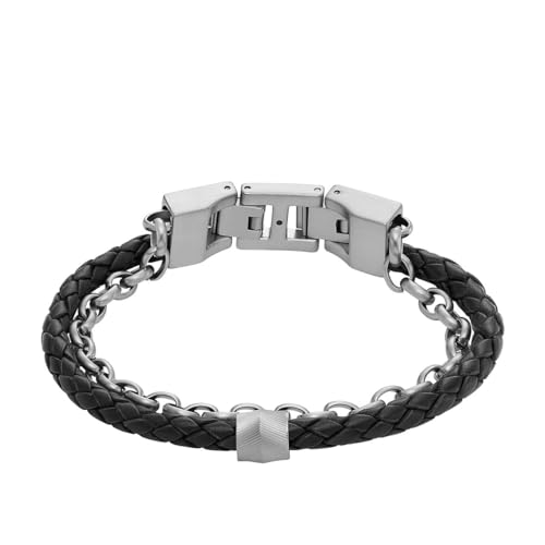 Preisvergleich Produktbild Fossil Herrenarmband, All Stacked Up Lederarmband, L: 219mm, B: 12.5mm
