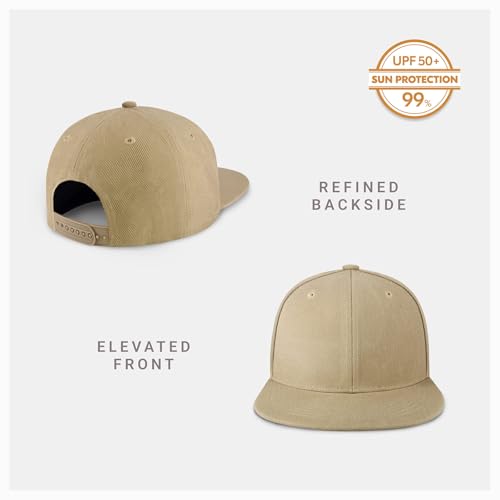 Image of CHOK.LIDS Flat Bill Visor Classic Snapback Hat Blank Adjustable Brim High Top End Trendy Color Style Plain Tone Baseball Cap